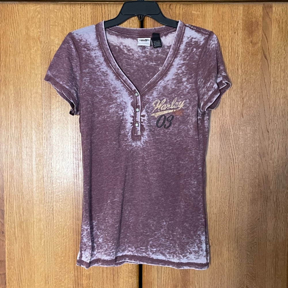 Harley-Davidson Rhinestone Vintage Look TShirt Size: Medium